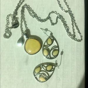 White House Black Market necklace + earrings set